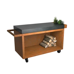 OFYR MISE EN PLACE TABLE CORTEN 135 PRO CERAMIQUE GRIS ANTHRACITE