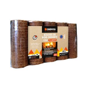 Bûches de bois densifié en pack de 5 bûches